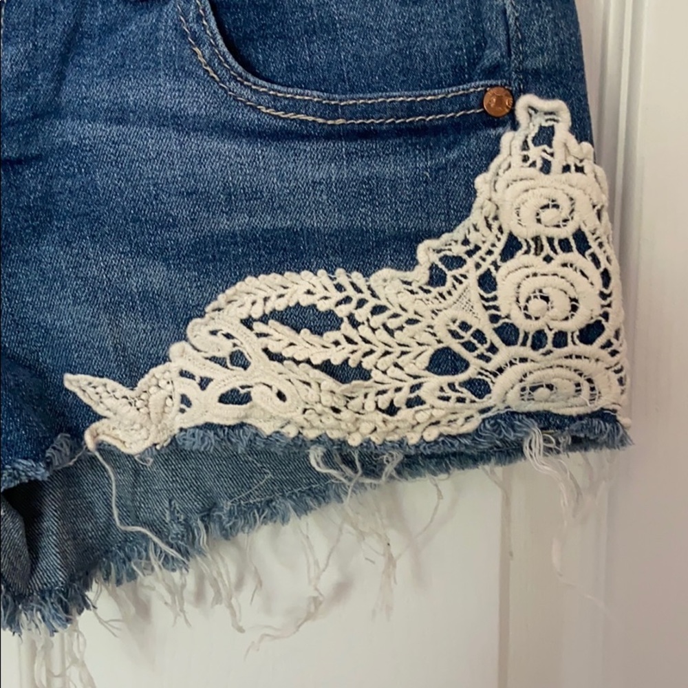 Jean Shorts With Crotchet Detail